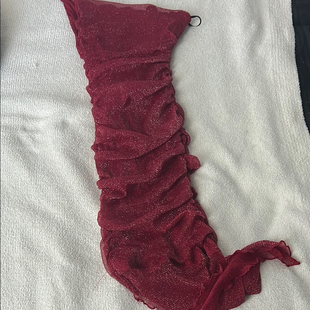 SHEIN Red One Shoulder Dress